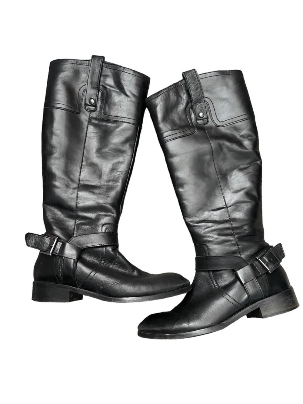 SEYCHELLES Tall Black Riding Leather Boots 7.5